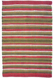 Beachball Rag Rug Cotton Red 2' x 3' by Homeportonline