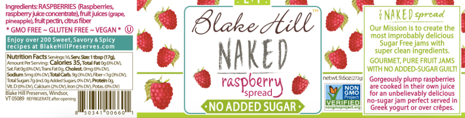 Blake Hill Preserves - Naked Raspberry Spread - No Sugar Added by SidePony Boutique