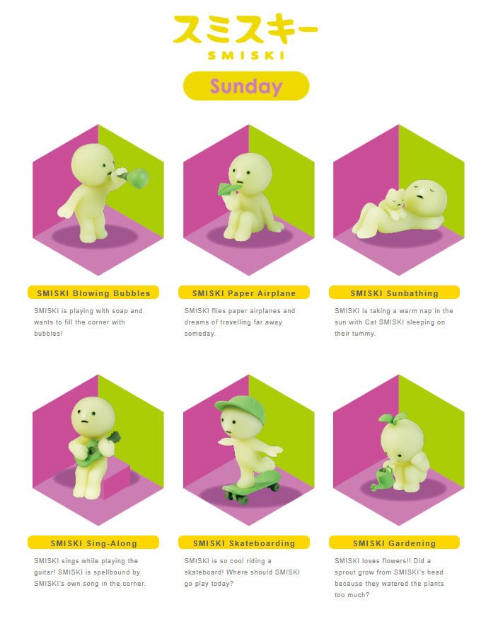 Blind Box Smiski Sunday Series (Sold Each) by Homeportonline