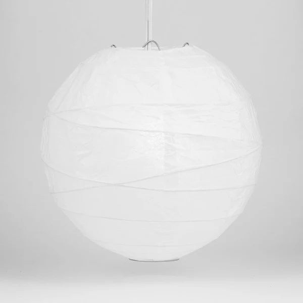 White Paper Lantern Irregular Ribbed 18" by Homeportonline