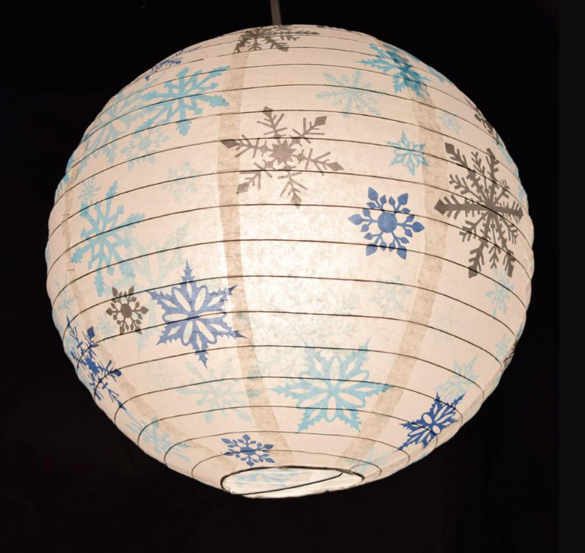 Paper Lantern 14in Regular Rib Pattern Snowflakes by Homeportonline