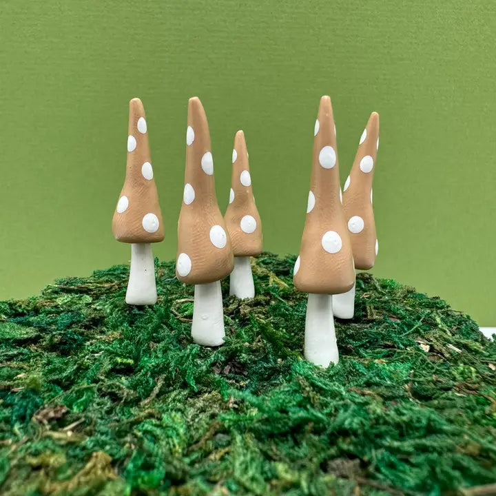 Fairy Garden Mushroom Gnome-style Plant Pick