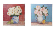 Wall Décor Canvas Fruit & Flowers in Vase 2 Styles 18"sq (Sold Separately) by Homeportonline