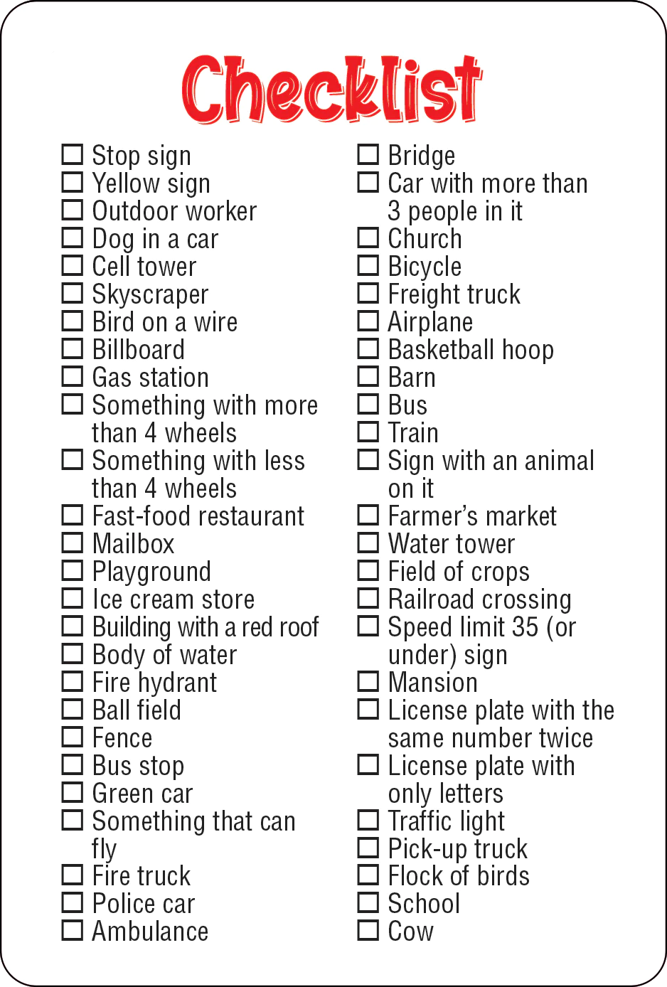 Scavenger Hunt Seek-and-Find Cards Travel by Homeportonline