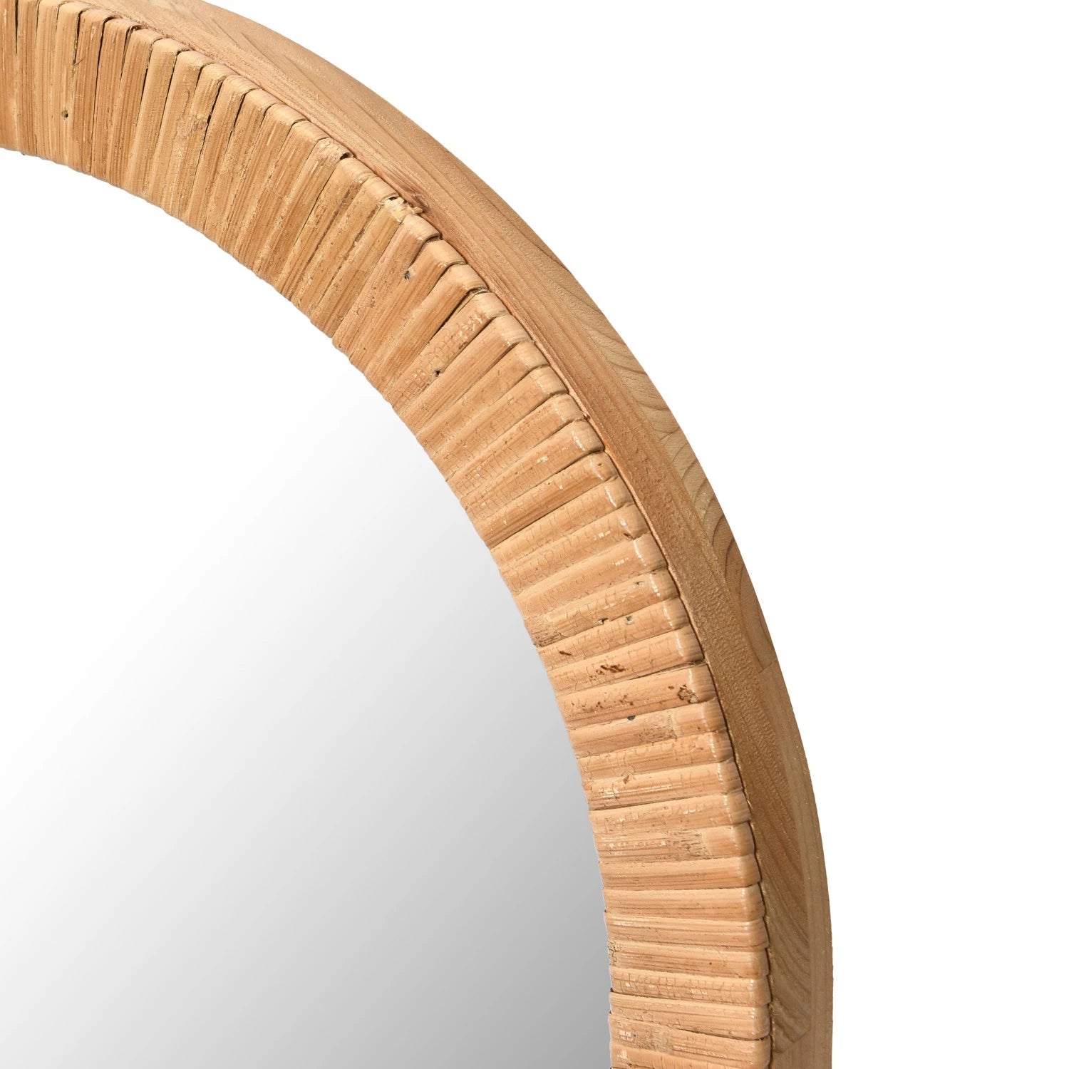 Mirror Rattan Wrapped Wood Arched 17.25"h by Homeportonline