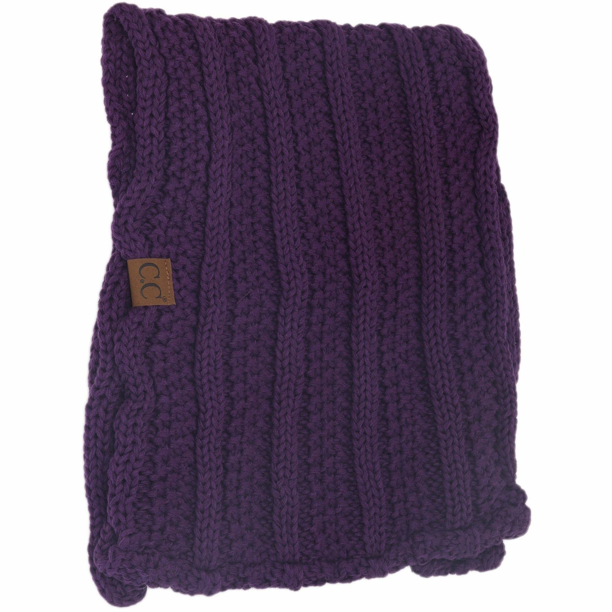 C.C Beanie - Ribbed Solid Infinity Scarf: Purple by SidePony Boutique