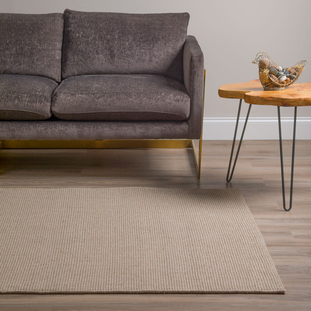 Monaco Boucle Wool Rug Taupe 3'6" X 5'6" by Homeportonline
