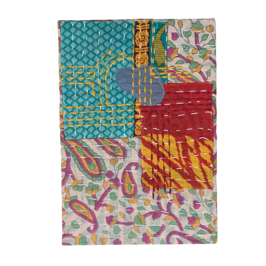 Kantha Fabric Covered Journal 7"x 10"h by Homeportonline