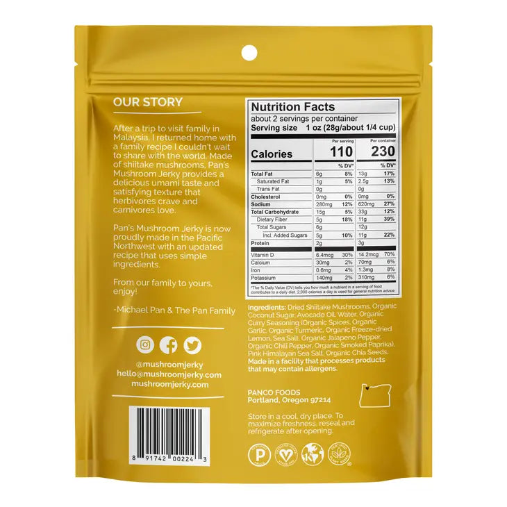 Pan's Mushroom Jerky: Curry by Wild Lark