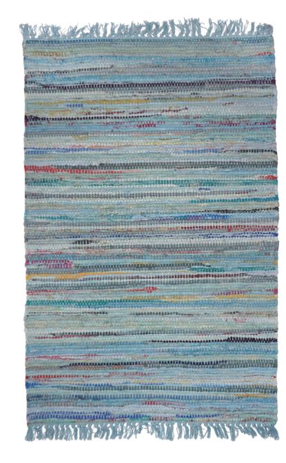 Sturbridge Rag Rug Runner Cotton Light Blue 24" x 72" by Homeportonline