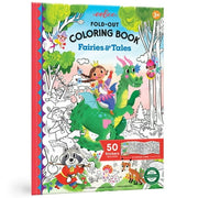 eeBoo: Fold Out Coloring Book - Fairies & Tales - w/ 50 Full-Color Shiny Stickers  Fold-Out For 39  of Magical Coloring  Art Activity  Kids Ages 3+