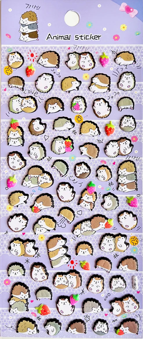 Stickers Puffy Hedgehog by Homeportonline