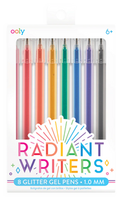 Gel Pens Glitter Radiant Writers 1.0 mm Set Of 8 by Homeportonline