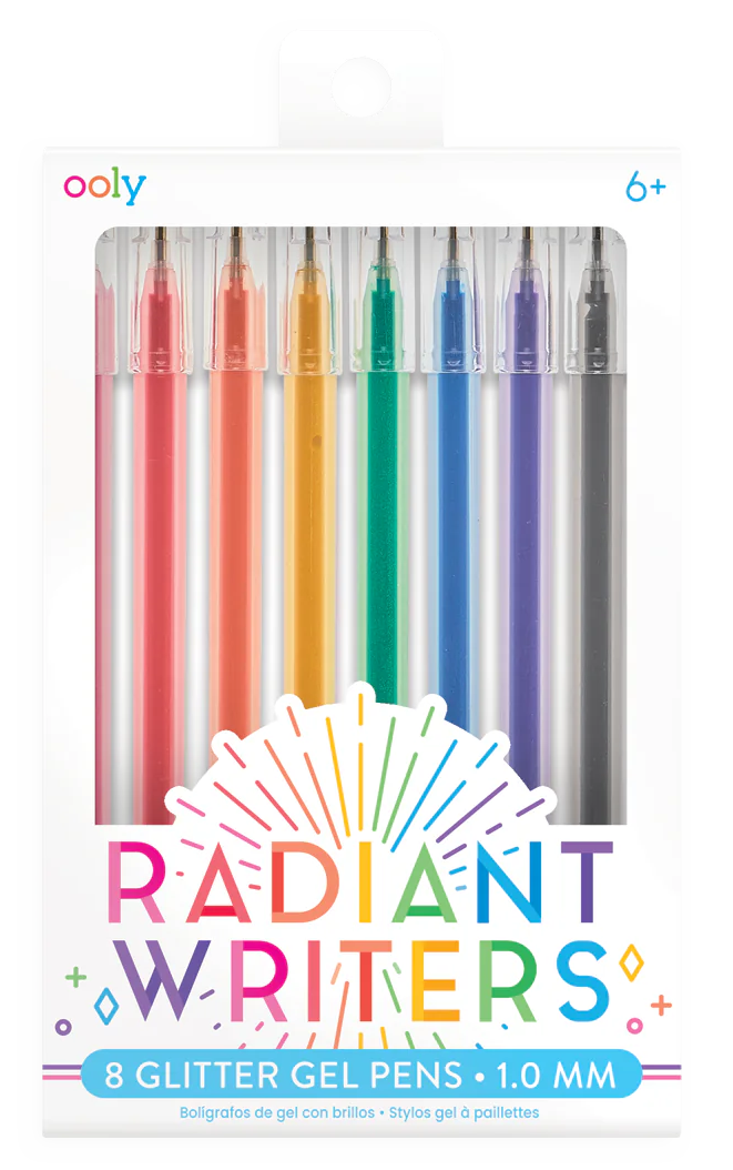 Gel Pens Glitter Radiant Writers 1.0 mm Set Of 8 by Homeportonline