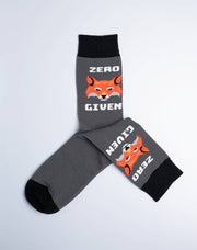 Men's Zero Fox Given Funny Crew Socks by SidePony Boutique