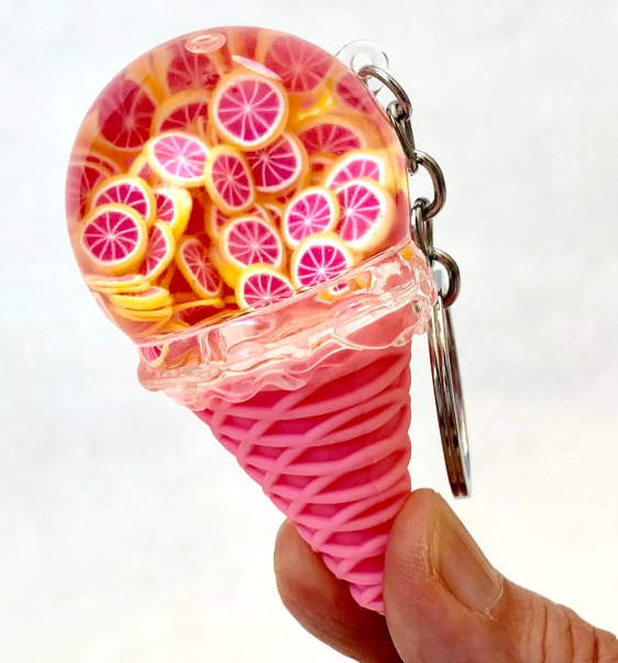 Keychain Charm Ice Cream Cone Floaty Fruit (Sold Individually) by Homeportonline