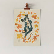 Autumn Opossum Art Print