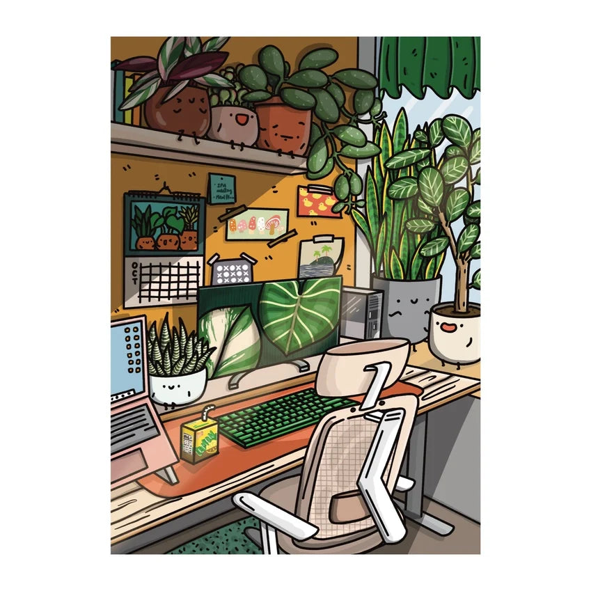 Tropical Gaming Desk Art Print
