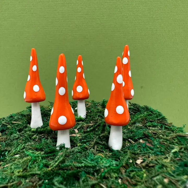 Fairy Garden Mushroom Gnome-style Plant Pick