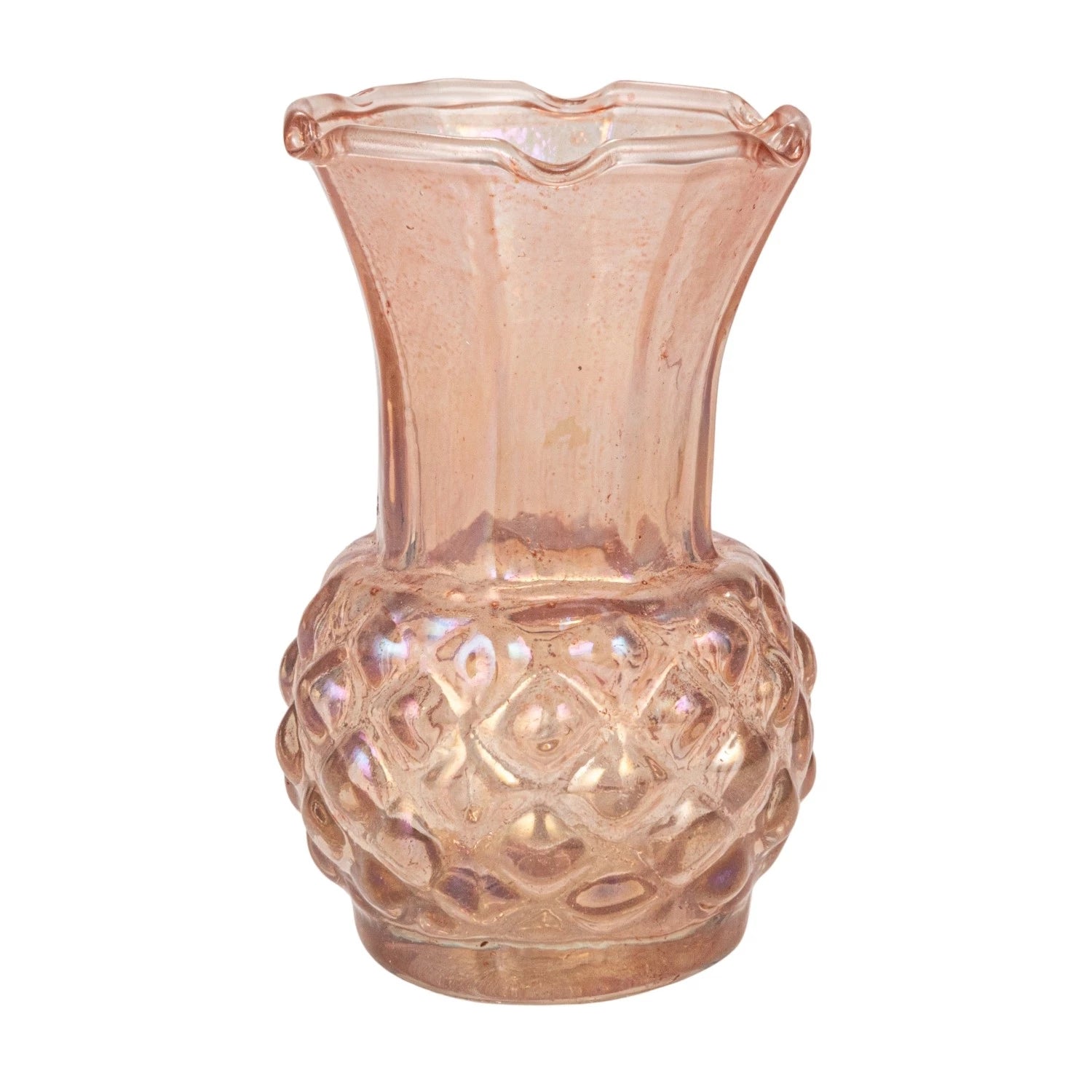 Vase Debossed Glass Amber Smallest 4" High by Homeportonline