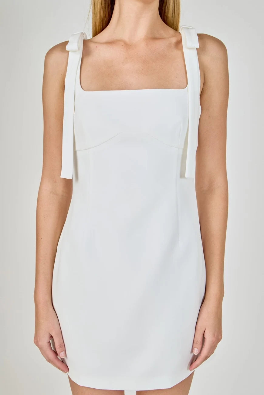 Endless Rose Bow Tie Scoop Neck Mini Dress
