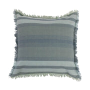Pillow Stripes & Eyelash Fringe Woven Cotton Multicolor 18" Square by Homeportonline