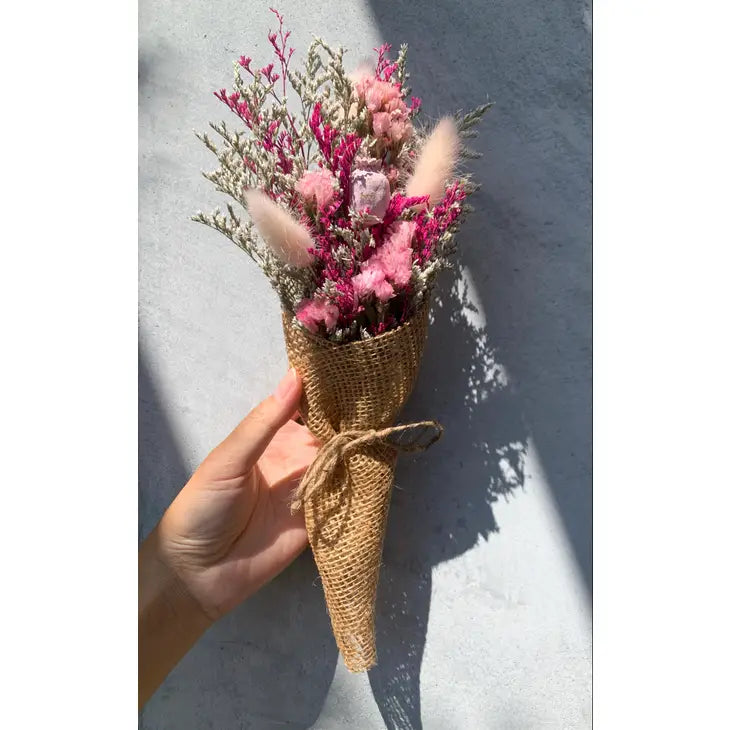 Dried Flowers Burlap Bouquet