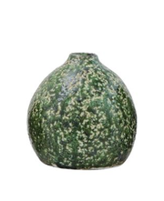 Vase Terracotta Round Speckled Green 4.75" High Medium by Homeportonline