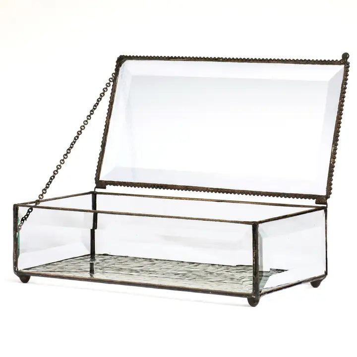 Clear Beveled Glass Decorative Keepsake Box