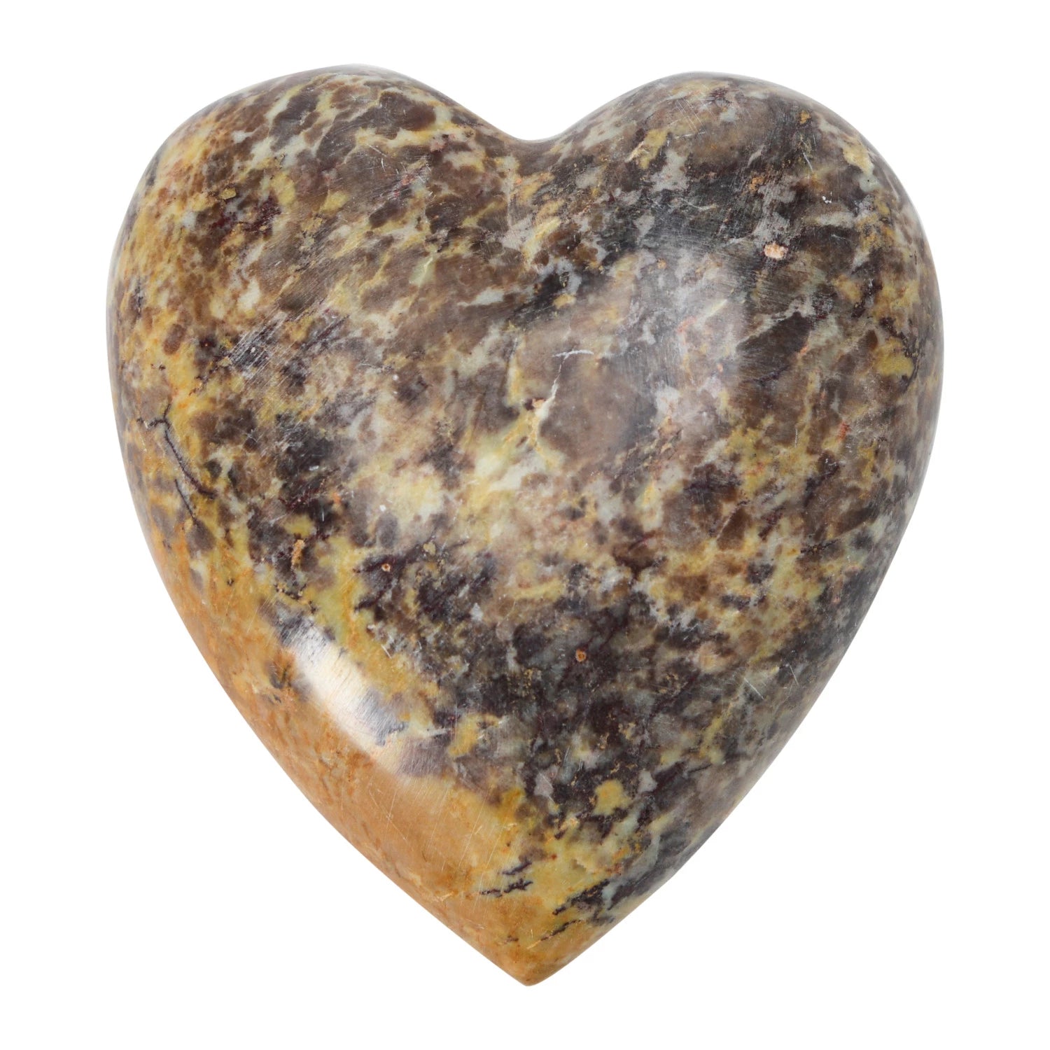 Decorative Soapstone Heart Rose Warm Tones 2.75" Long by Homeportonline