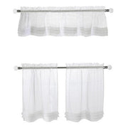 Cote D'Azure Tier Set Cafe Curtain Pair & Valance 52"w x 24" Long (Total For Tier Pair) by Homeportonline