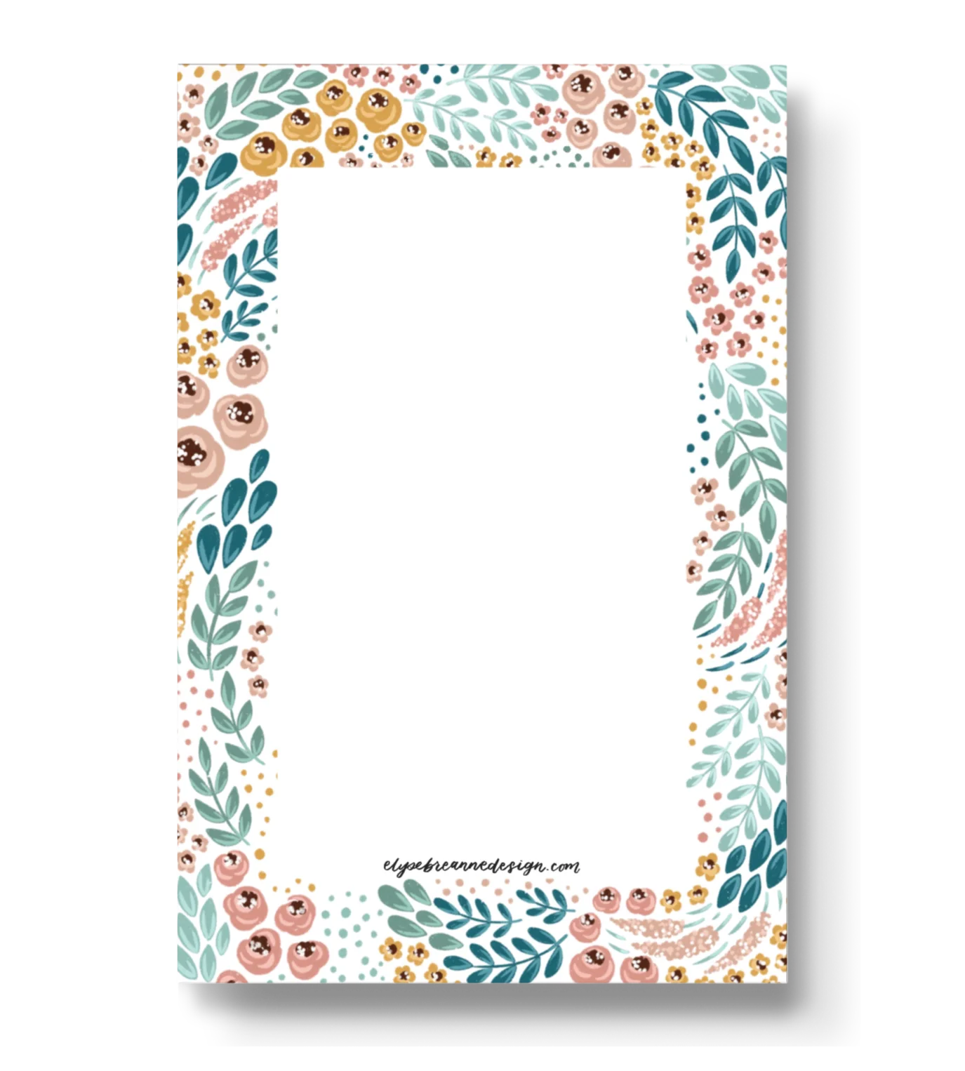 White Floral Notepad