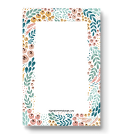 White Floral Notepad