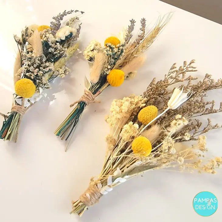 Mini Dried Flower Bouquet - 6 Color Schemes Available (vase not included)