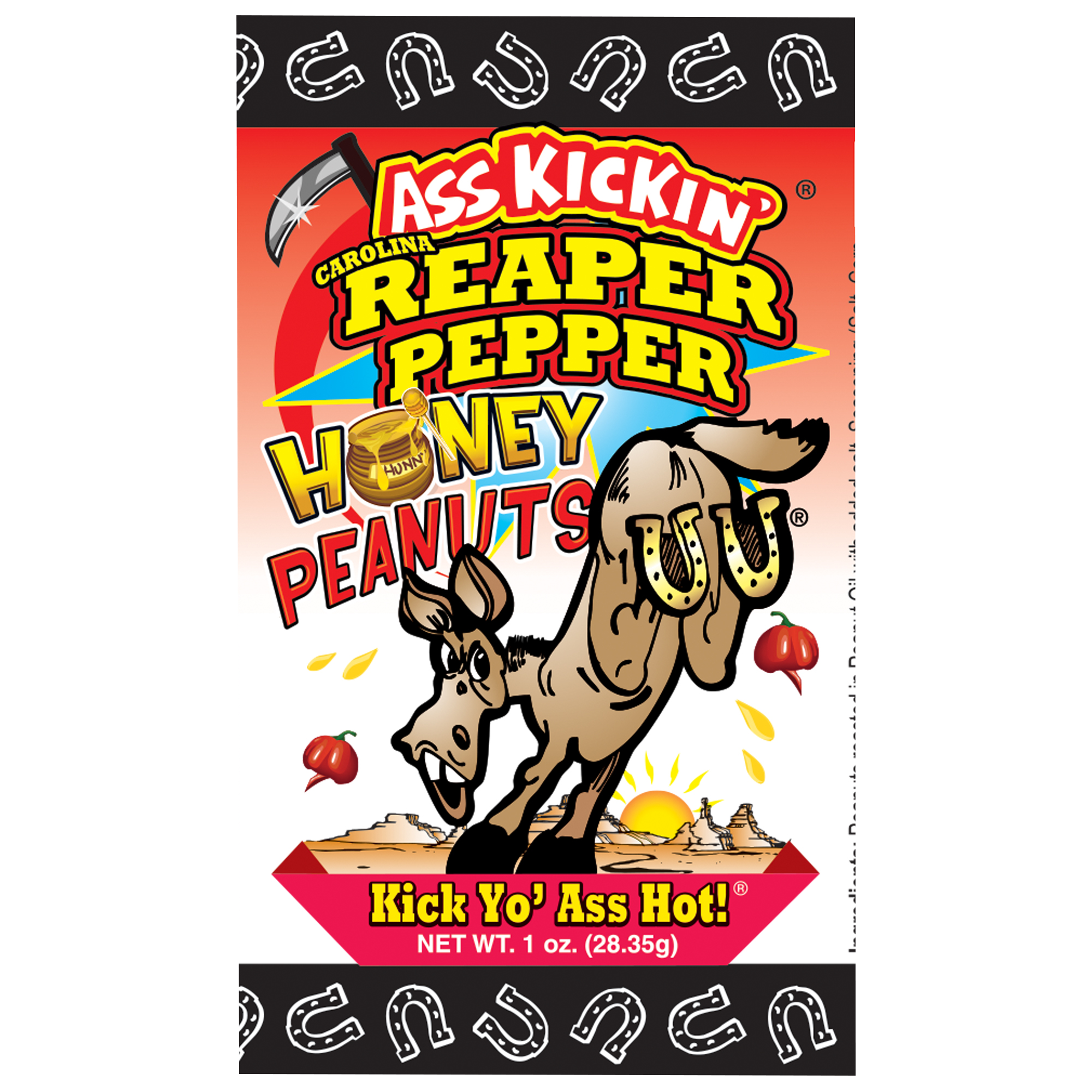 Ass Kickin’ Carolina Reaper Honey Peanuts 1 oz. Bag by Homeportonline