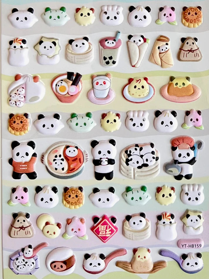 Stickers Panda Food Puffy by Homeportonline