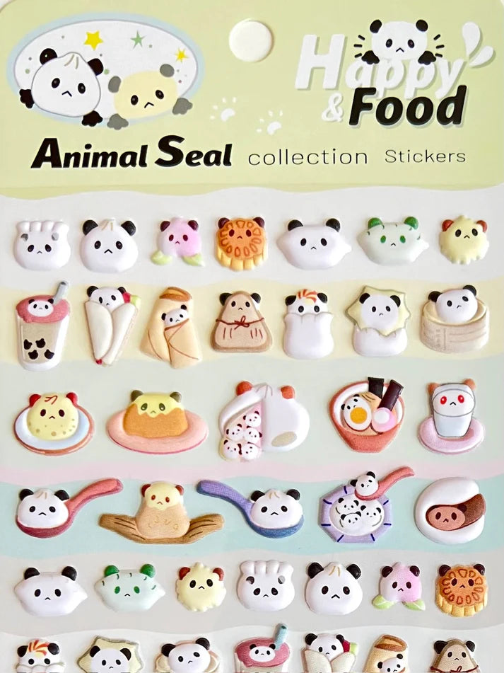 Stickers Panda Food Puffy by Homeportonline