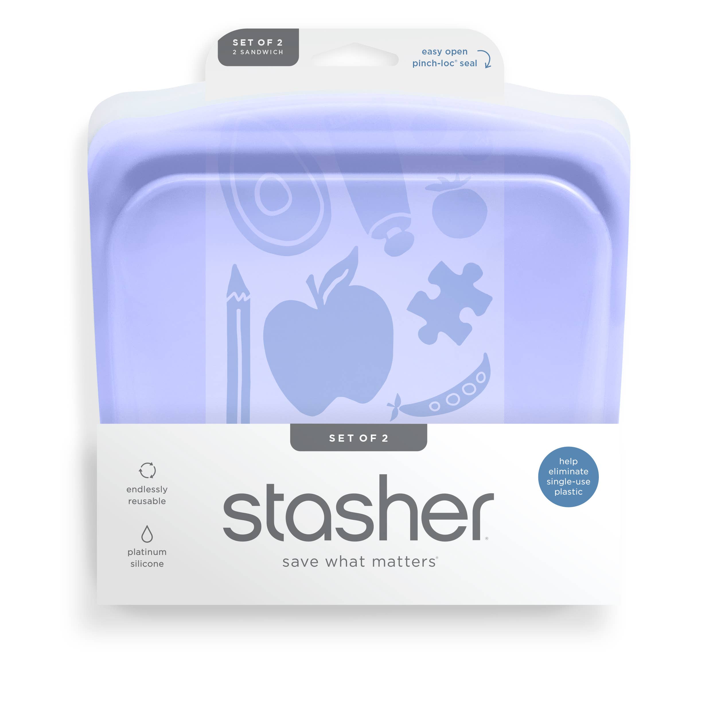 Clear + Lavender Sandwich 2 Pack by Kiss the Cook