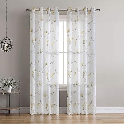 Symphony Grommet Panel 52" x 63" Yellow by Homeportonline