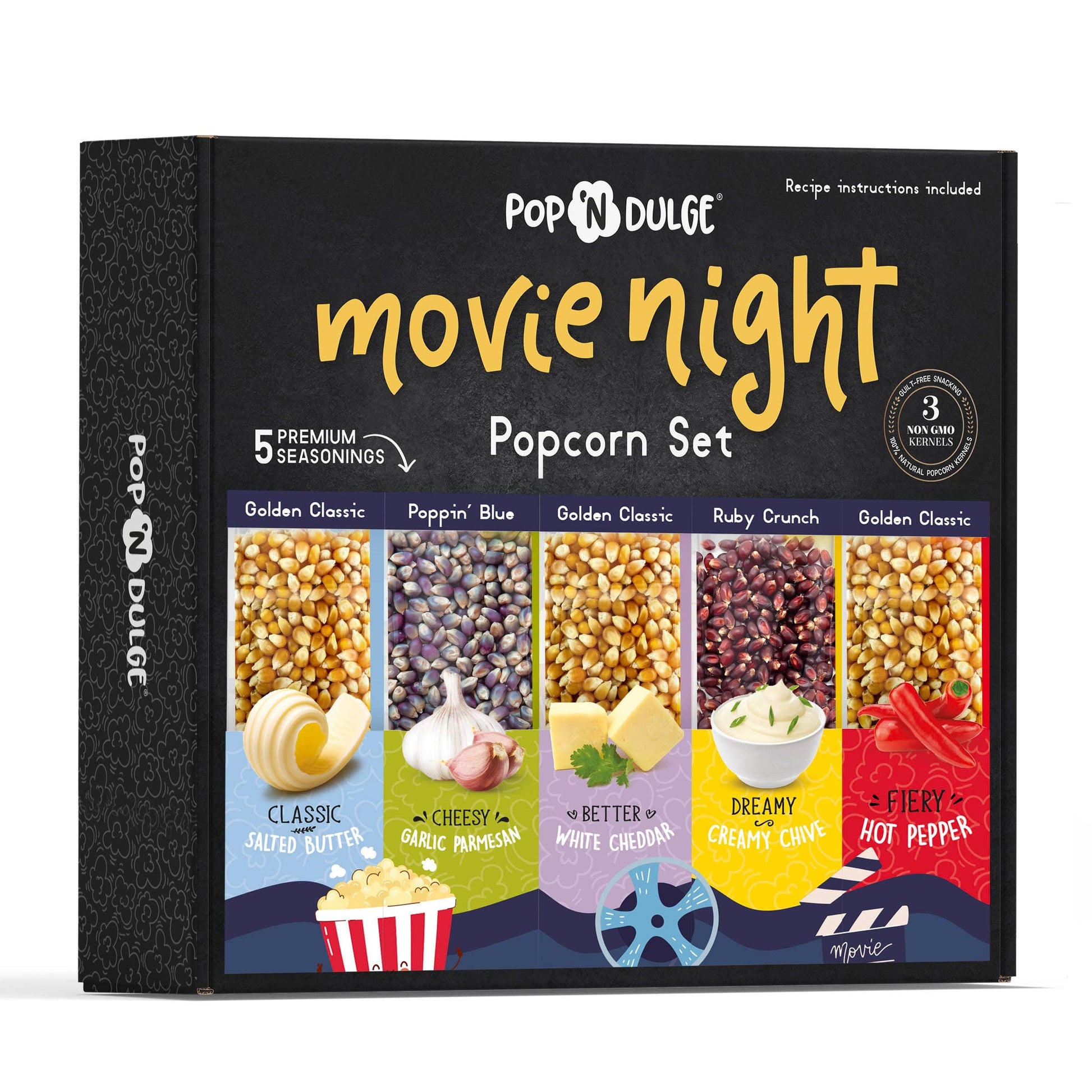 Pop 'N Dulge - Movie Night Gift Basket Popcorn Gift Set by SidePony Boutique
