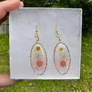 Pink & Yellow Floral Oval Earrings by Wild Lark