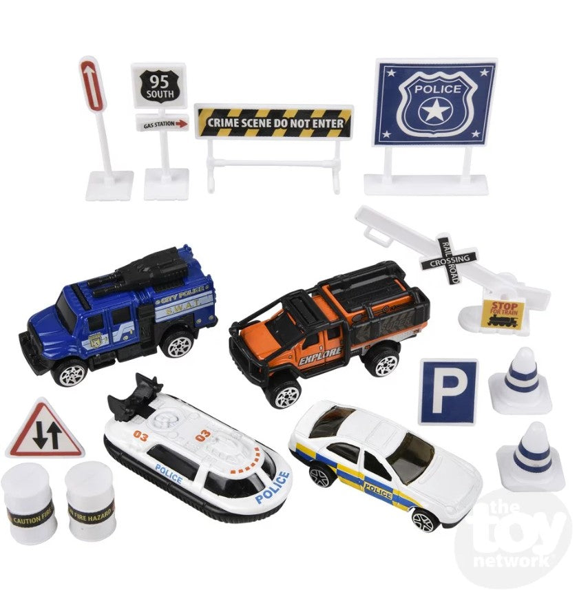 Diecast Play Set Police 15 Piece by Homeportonline
