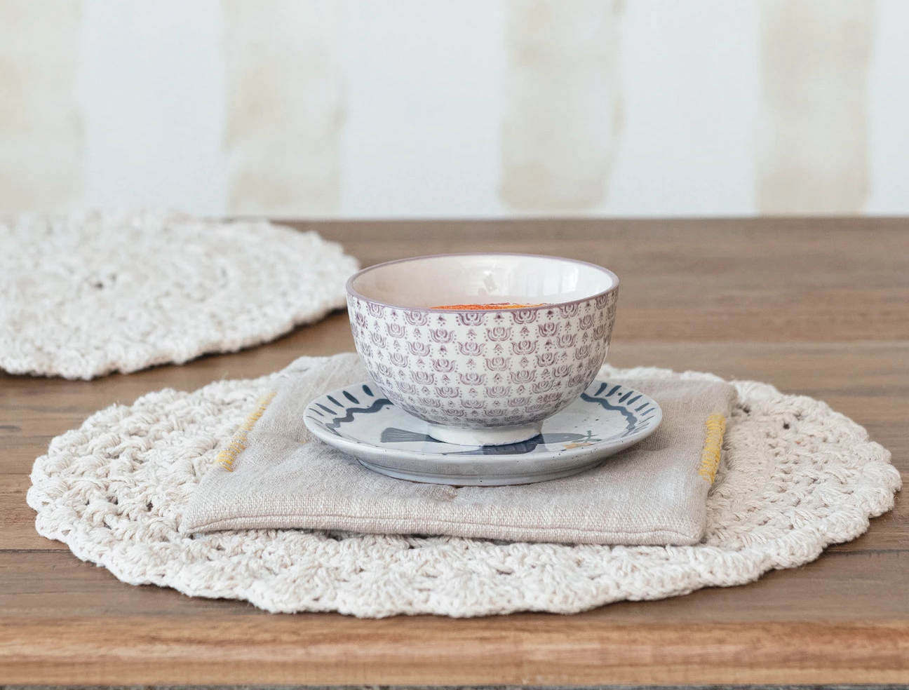 Doily Cotton Blend Crocheted Natural 15"d by Homeportonline