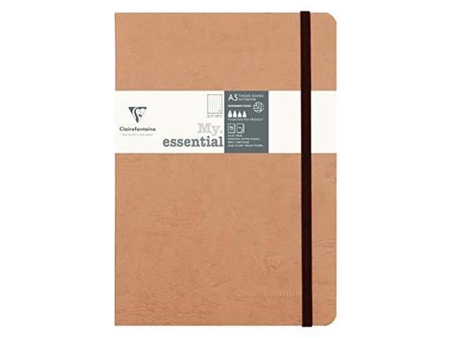 clairefontaine 'age bag' threadbound notebook, a5, dot, 192 pages brown