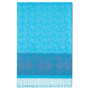 Aqua Butterfly Border Pashmina