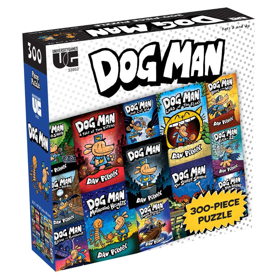 University Games UNV33952 Dog Man Book Cover Puzzle - 300 Piece