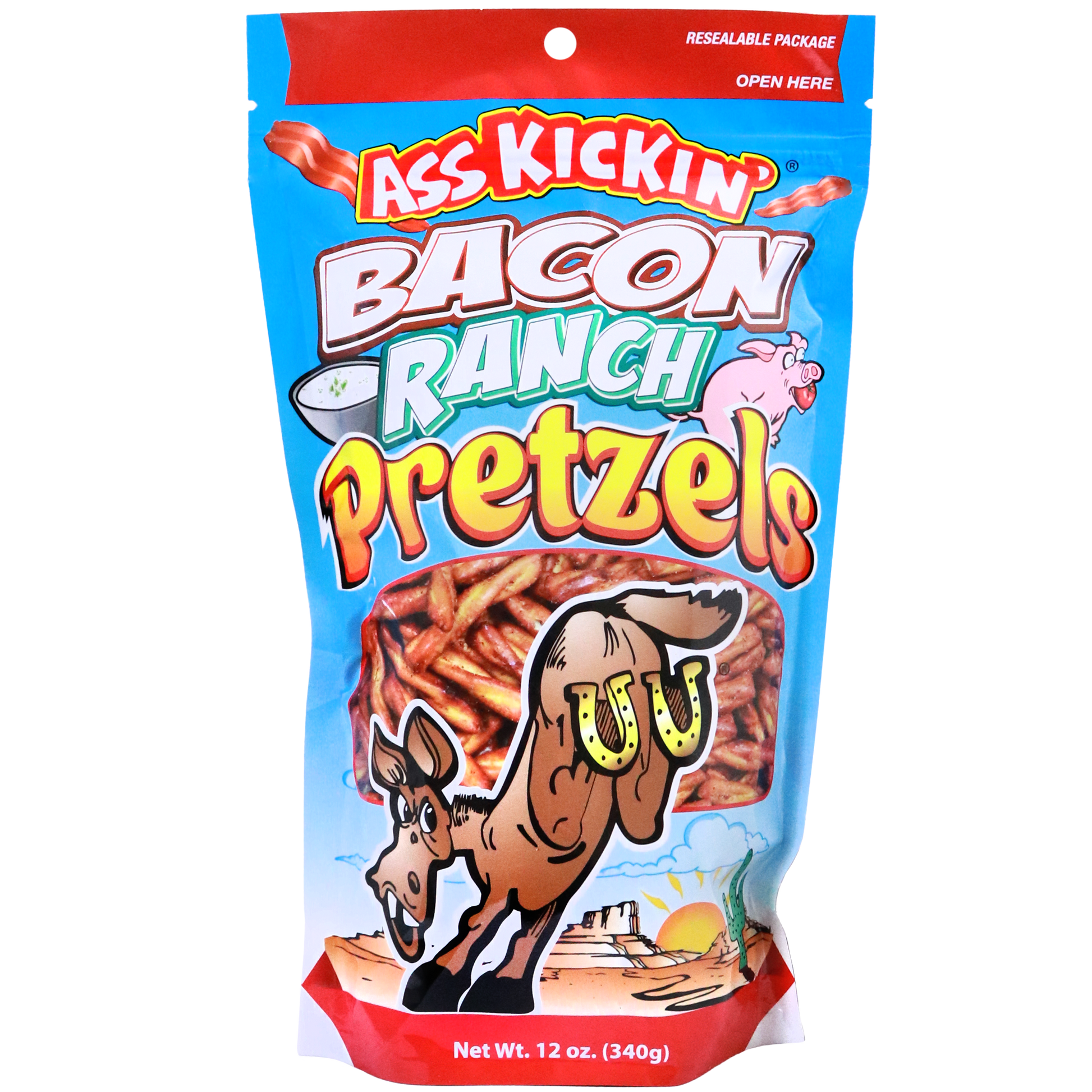 Ass Kickin’ Bacon Ranch Twisted Pretzels 12oz Bag by Homeportonline