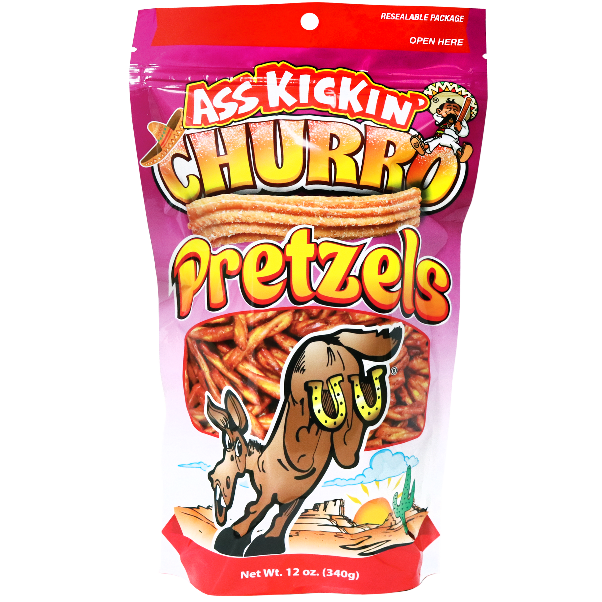 Ass Kickin’ Churro Twisted Pretzels 12oz Bag by Homeportonline