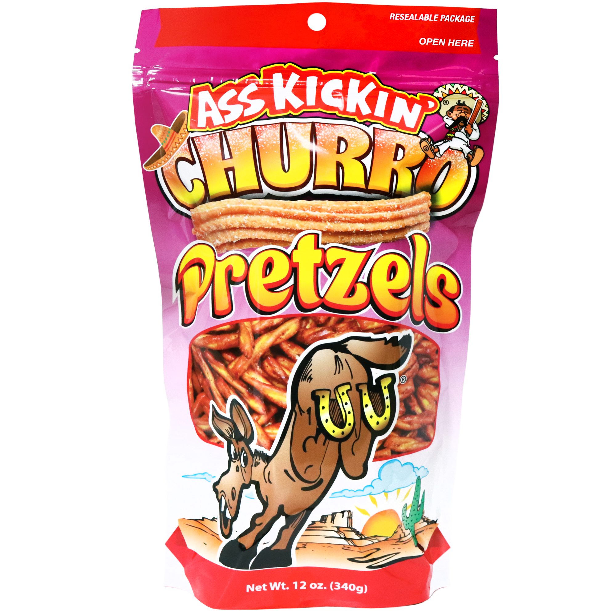 Ass Kickin’ Churro Twisted Pretzels 12oz Bag by Homeportonline