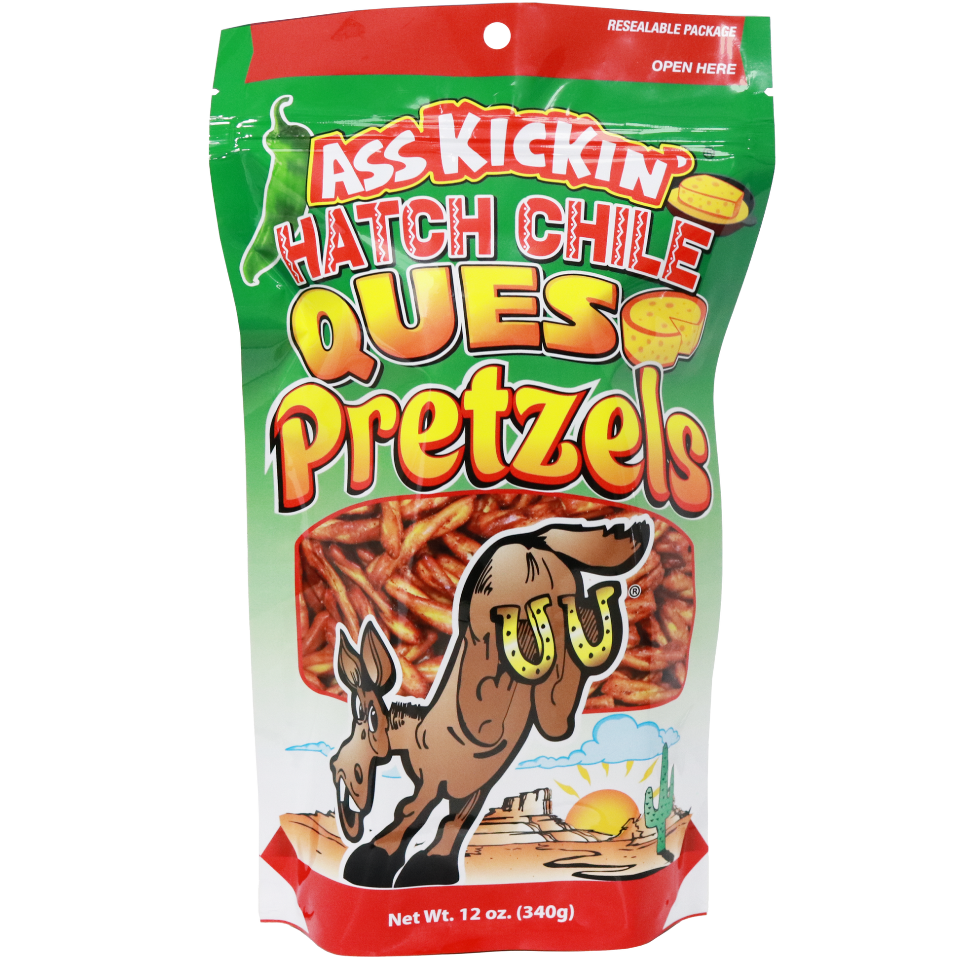 Ass Kickin’ Hatch Chile Queso Twisted Pretzels 12oz Bag by Homeportonline